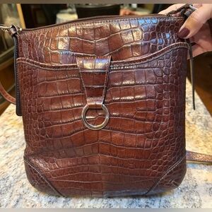 Jack George’s Firenze Hornback Croco Serena Leather Crossbody Bag. EUC